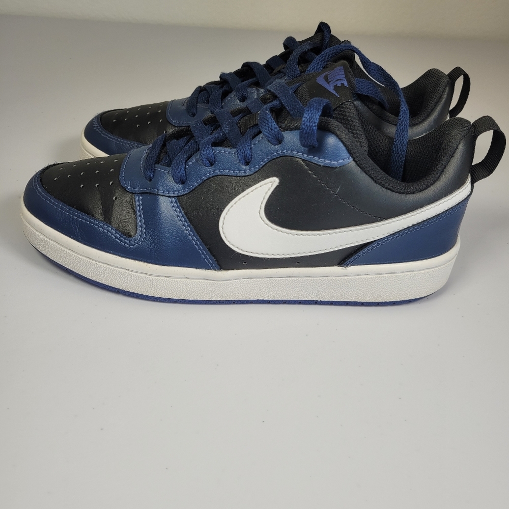 Nike Court Borough Low 2 GS 6Y Black and Navy Sneakers - Picture 4 of 8